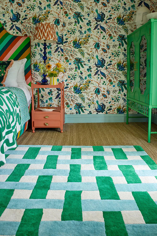 Sophie Robinson x Harlequin Basket Weave Emerald/Aquamarine 144107 Rug