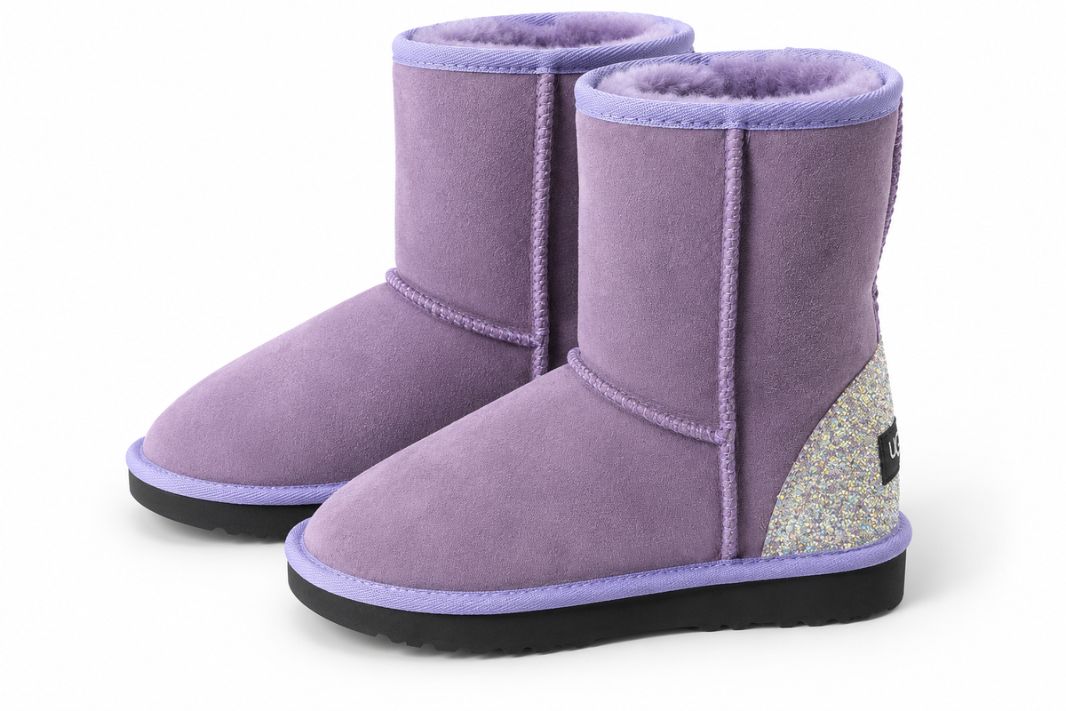 Australian Leather Ugg Classic Short Glitter Heel - Lilac - AU7