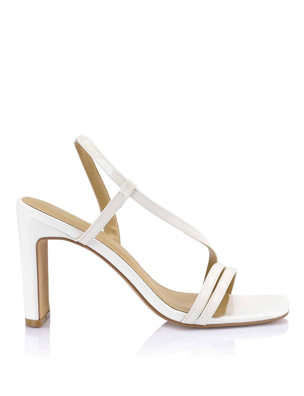Siren Heeled Sandals - Chalk Patent Leather