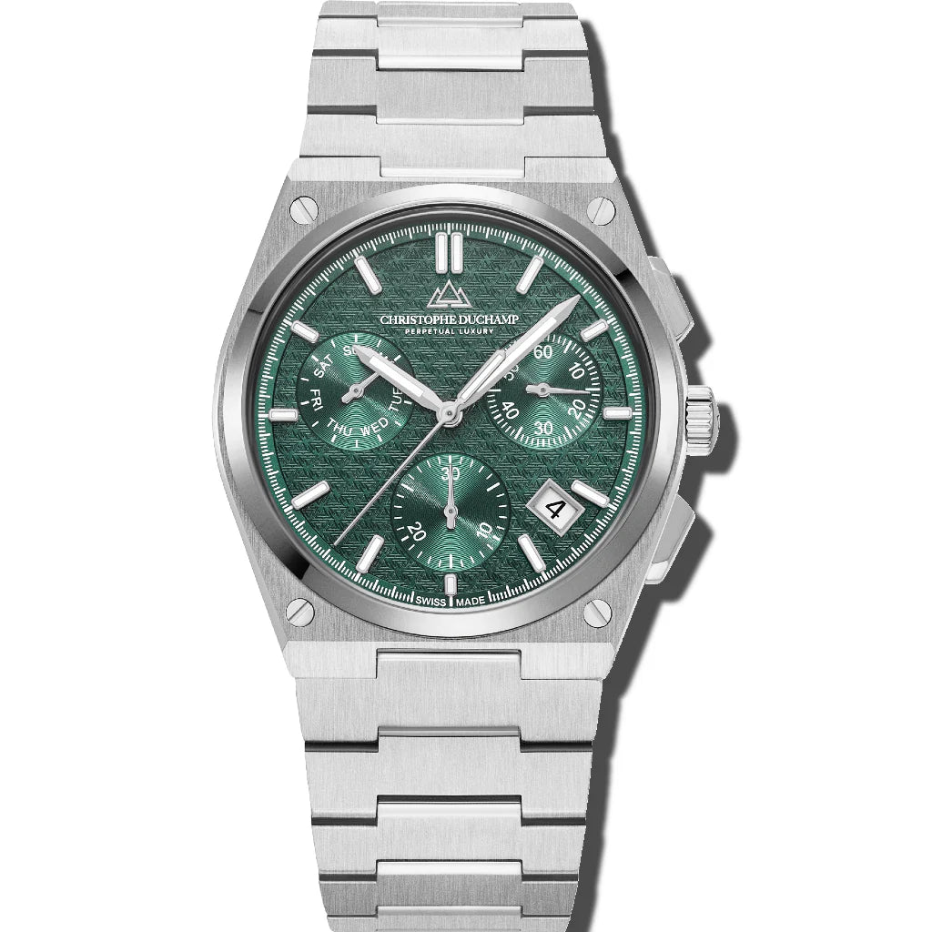 Christophe Duchamp Attitude Chrono - Green Dial & 316L Stainless Steel Strap