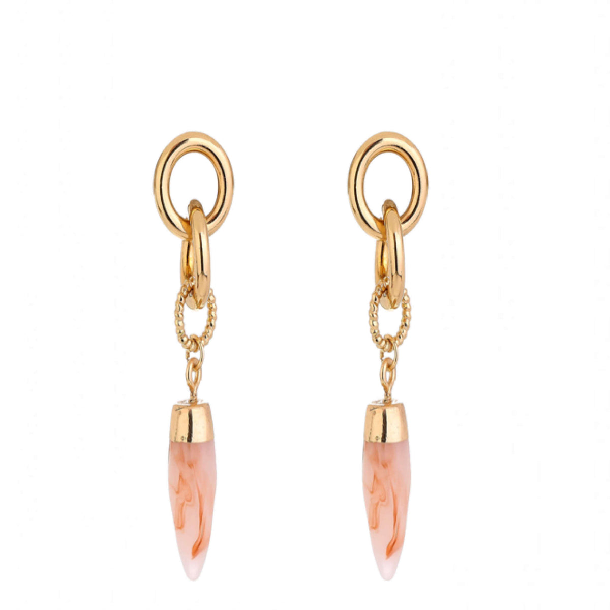 Liv Oliver 18K Plated Coral Drop Earrings