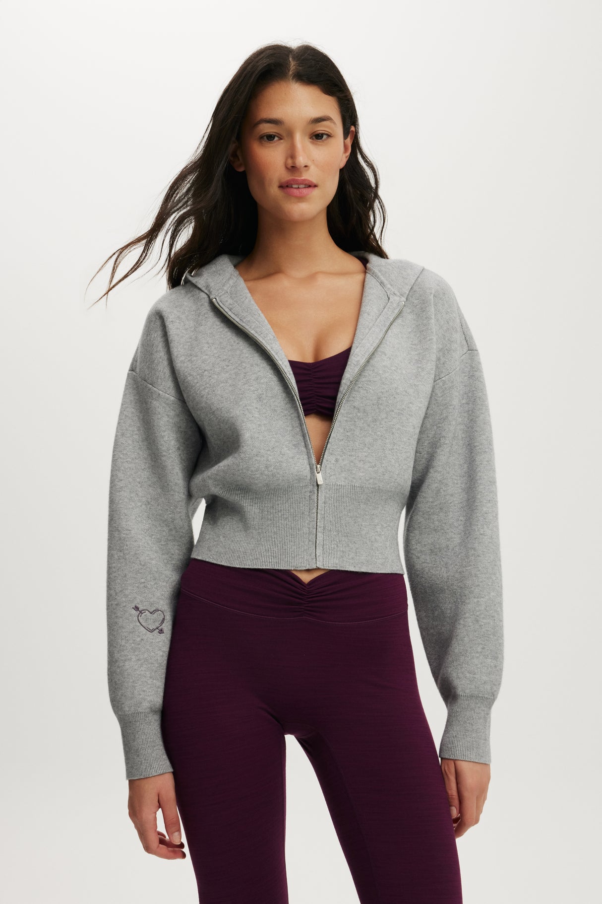 Cotton On Body Knit Cropped Zip Through