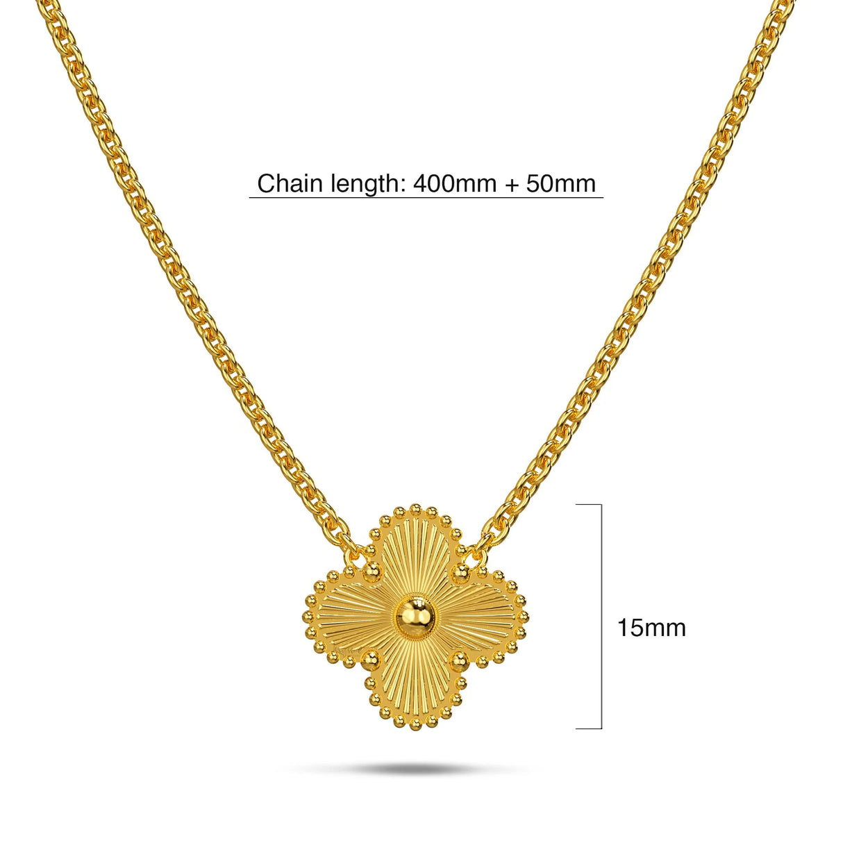Bullion Gold Golden Clover Necklace
