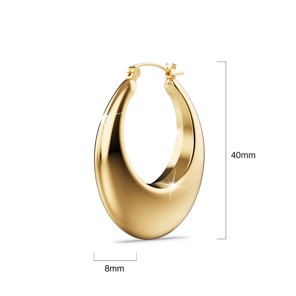 Bullion Gold Maia Gold Stainless Steel Hoop Earrings
