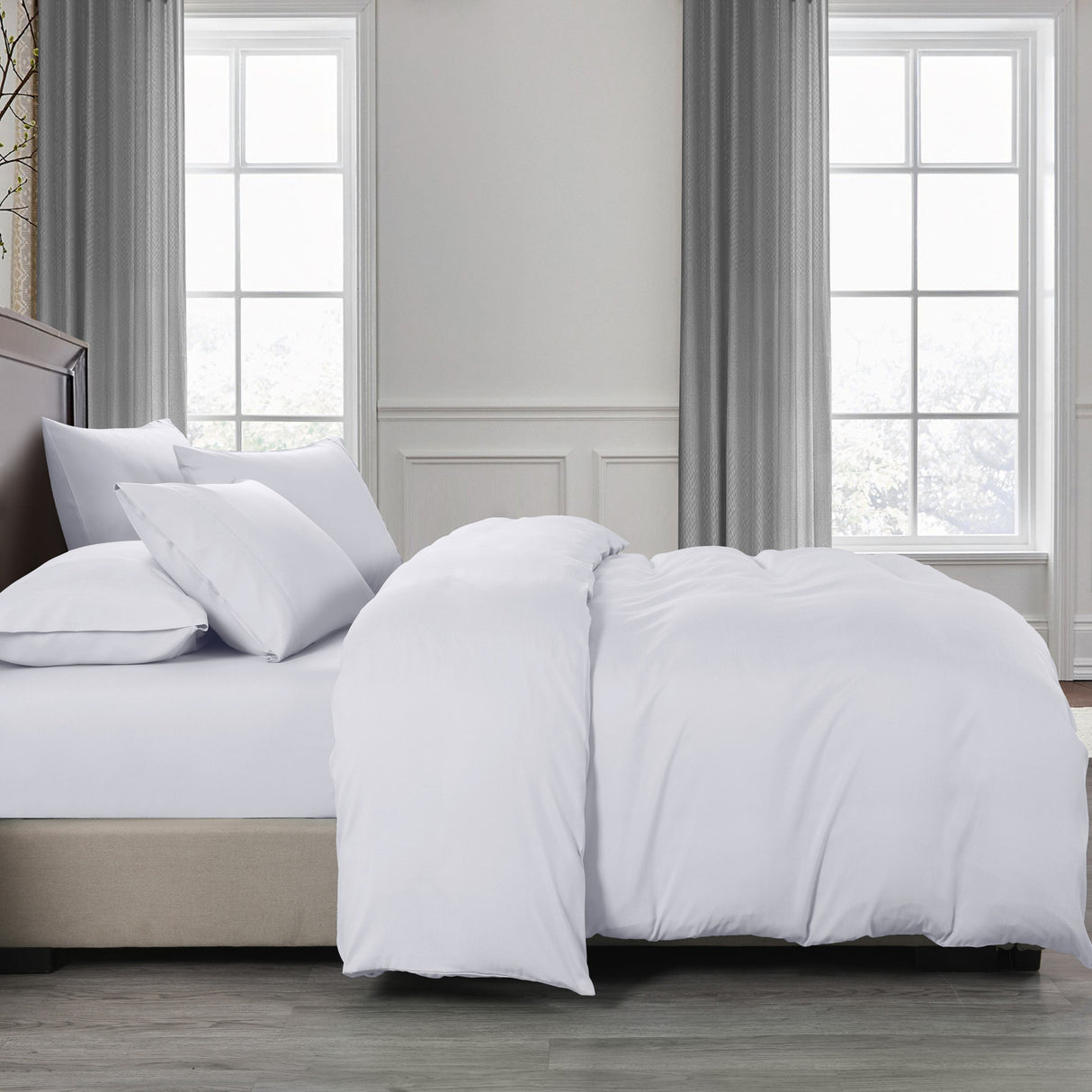 Royal Comfort Bamboo Cooling 2000TC 6-Piece Combo Set -Double-White