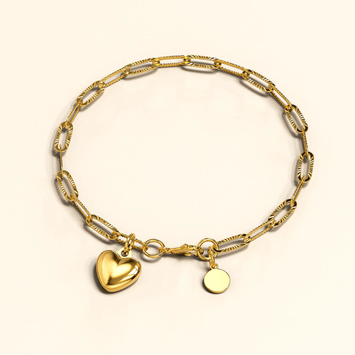 Bullion Gold Rogue Heart Gold Stainless Steel Bracelet