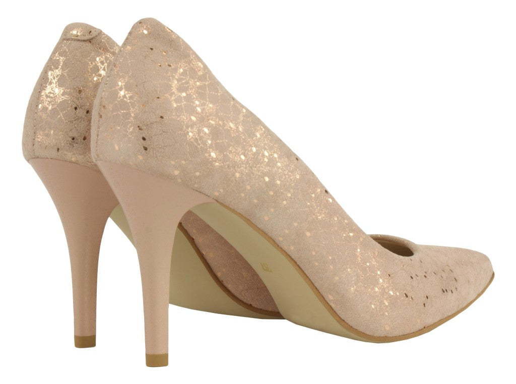 Bosccolo Womens High Heels - Silver Plated Pale Pink
