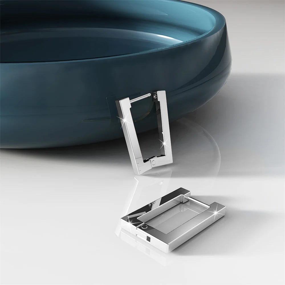 Bullion Gold Stylish White Gold Hoop Earrings