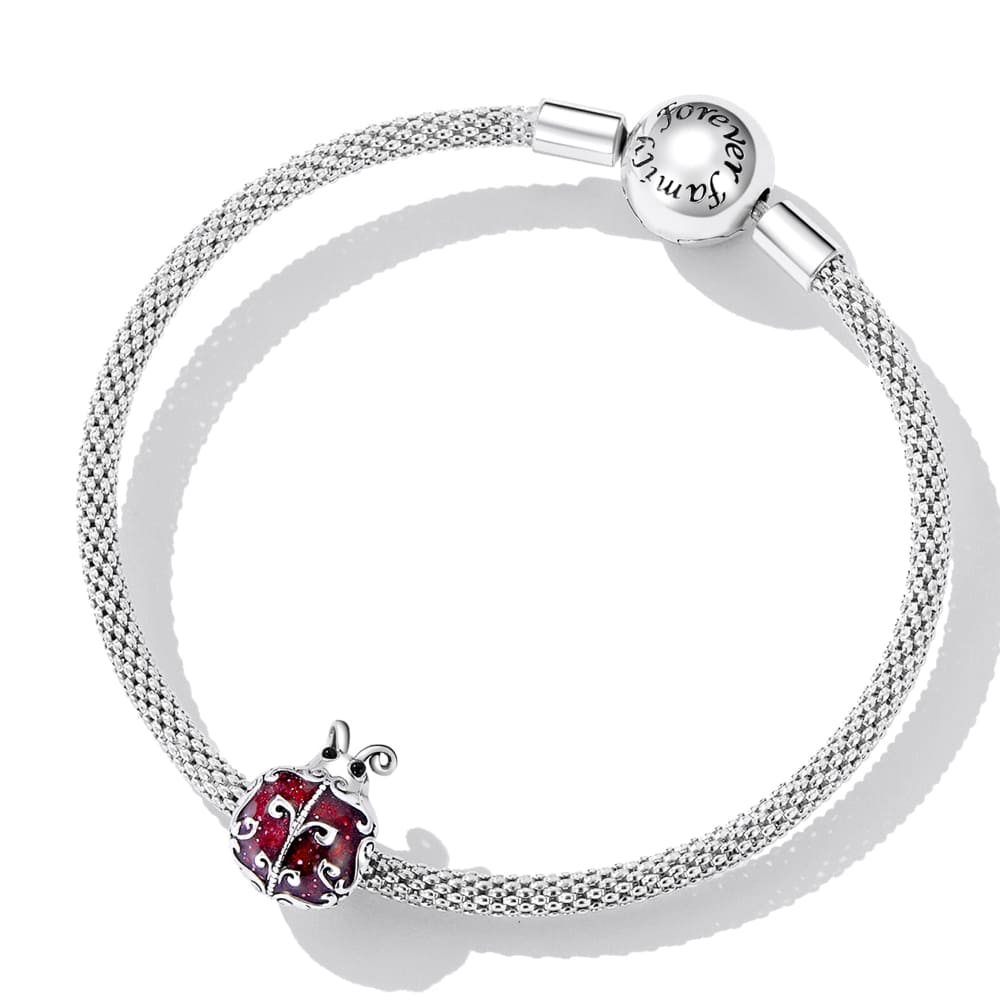 Solid 925 Signature Silver Antique Dixie Ladybird Charm
