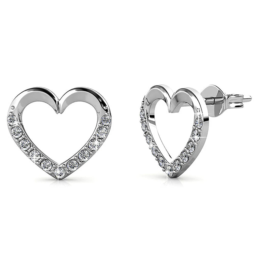 Krystal Couture Innocent Heart Stud Earrings Embellished with SWAROVSKI Crystals