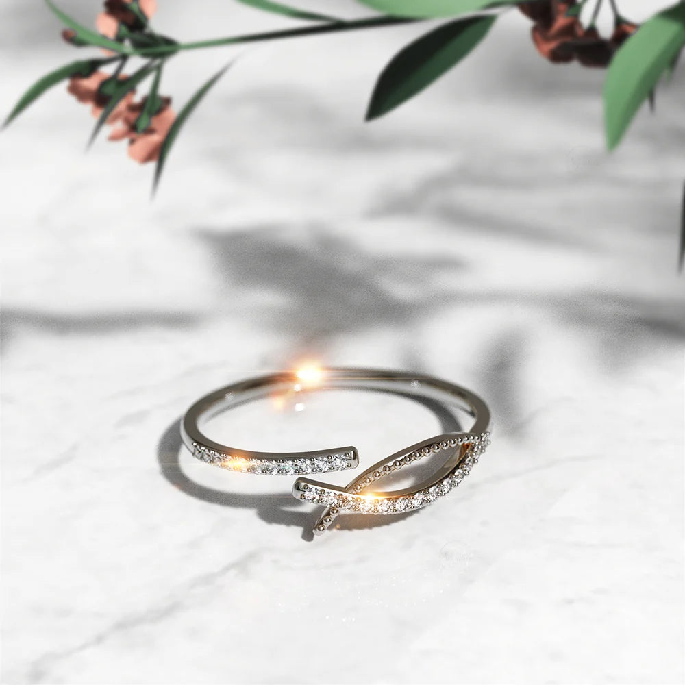 Adjustable Solid 925 Sterling Silver Serendipity Stacking Ring
