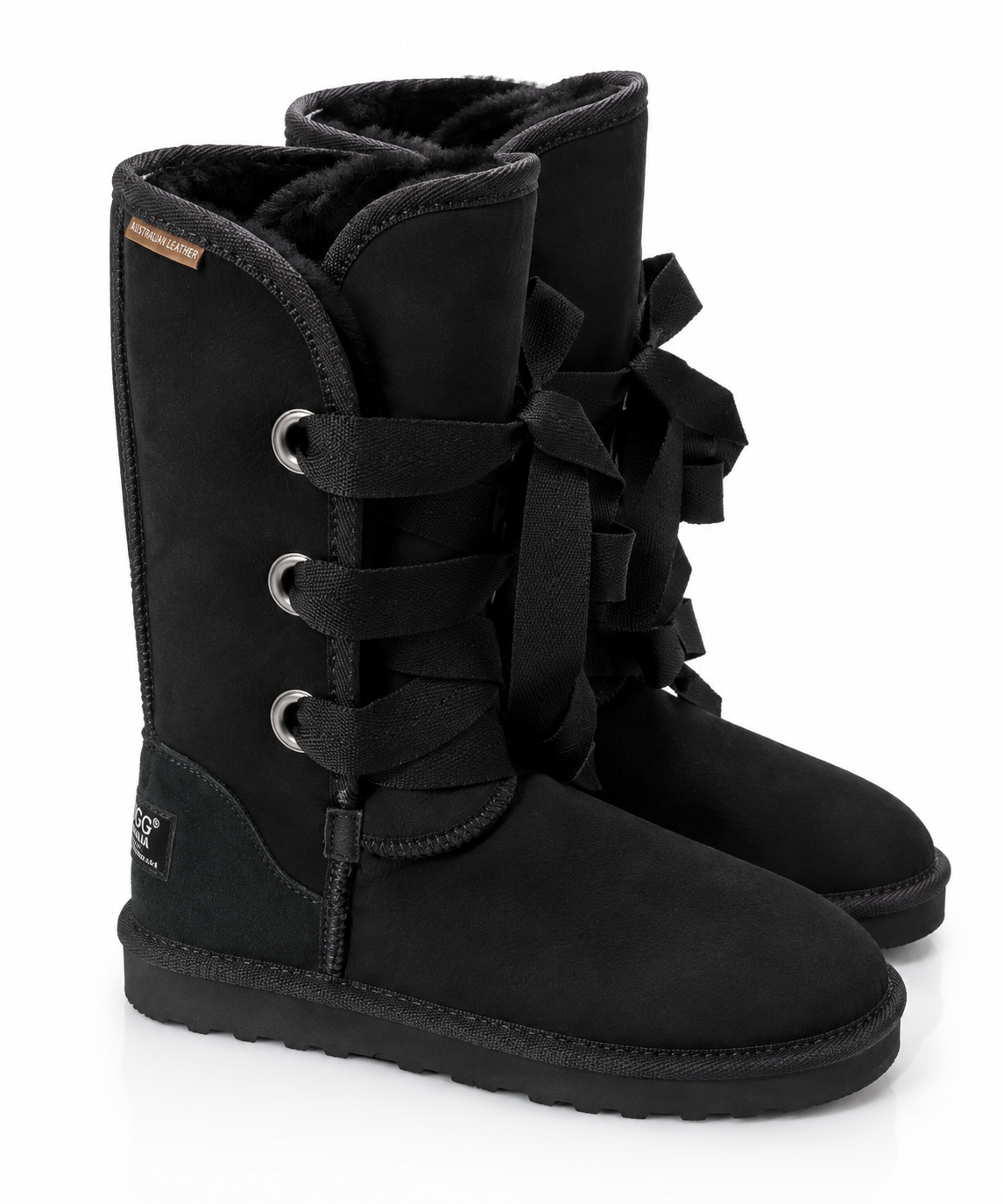 Australian Leather Ugg Classic Tall Corset Lace - Black - AU5