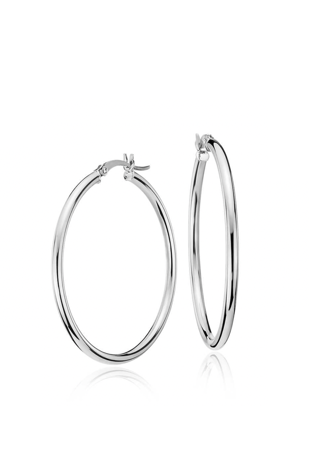 Liv Oliver 18K White Gold Endless Hoop Earrings