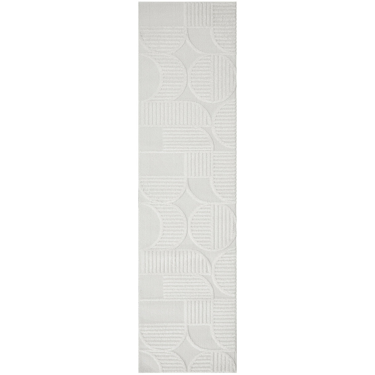 Lotus Leo White Runner Rug