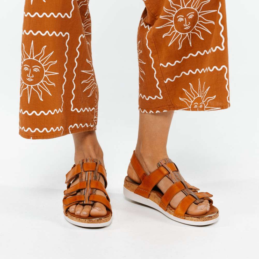 Revere Santorini Gladiator Sandal - Mango