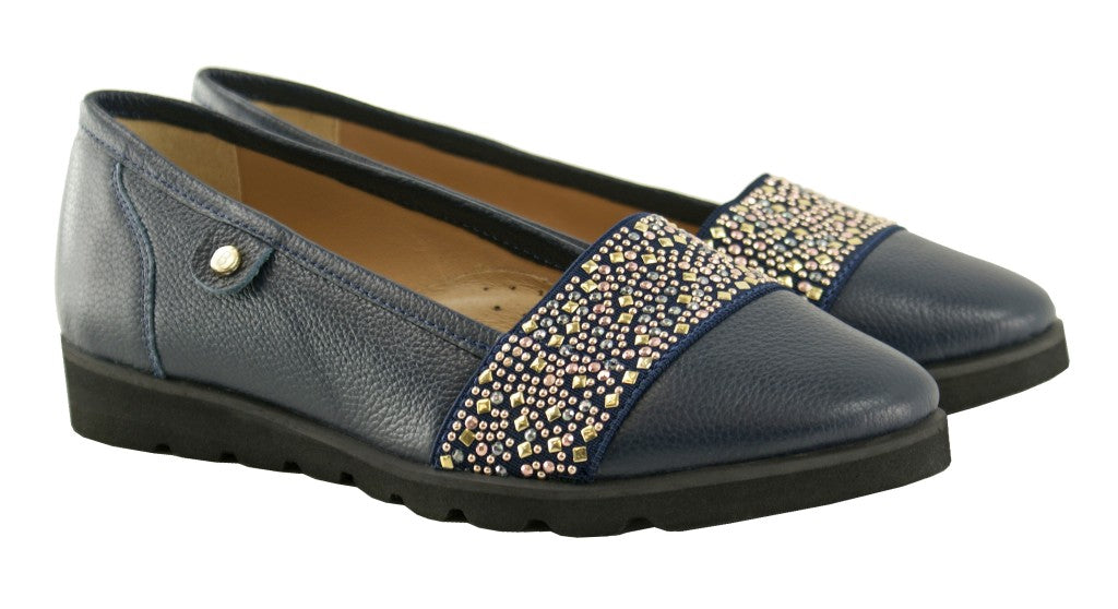 Bosccolo Womens Moccasin - Navy Blue