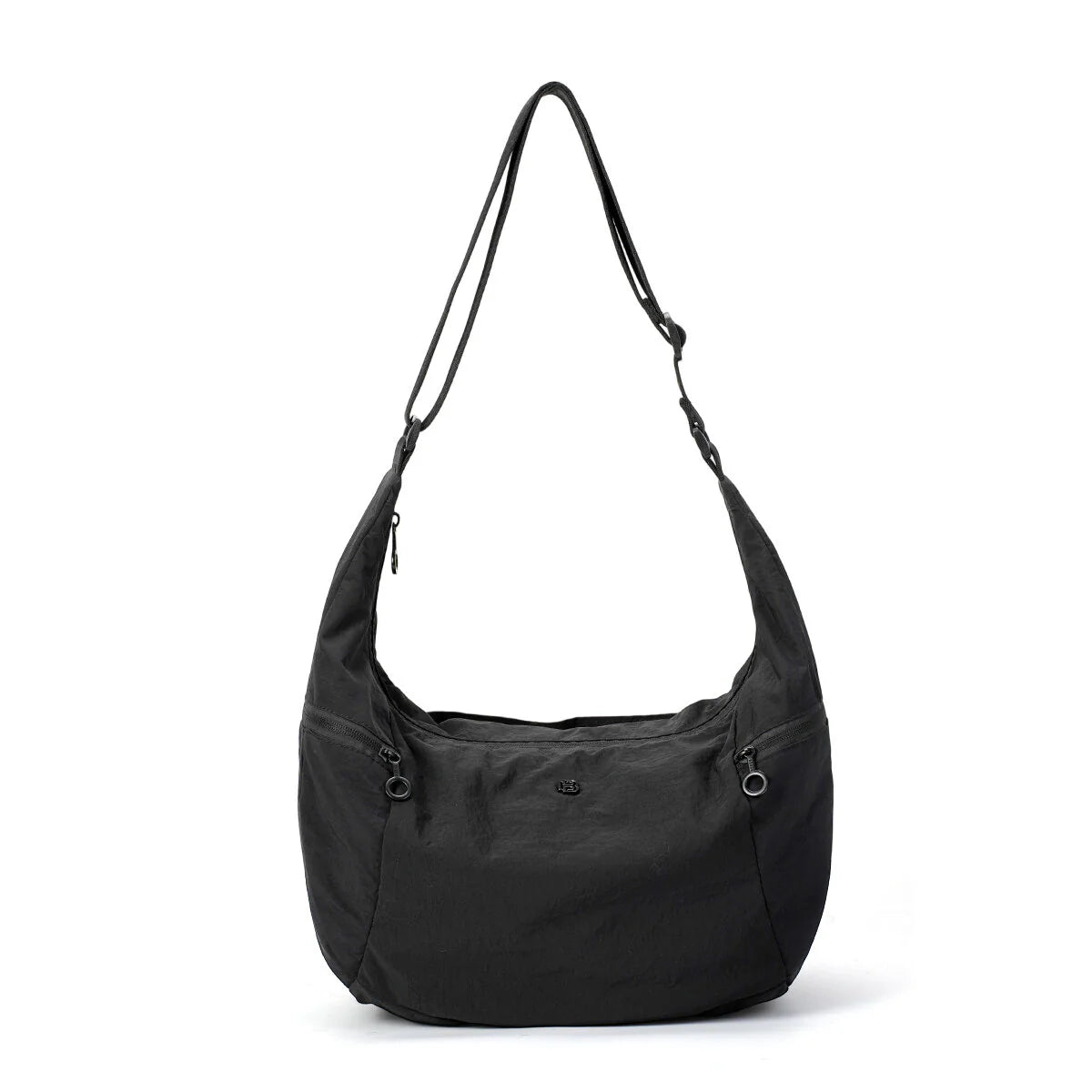 BAMEI Water-Resistant Nylon Crescent Crossbody Bag - Black