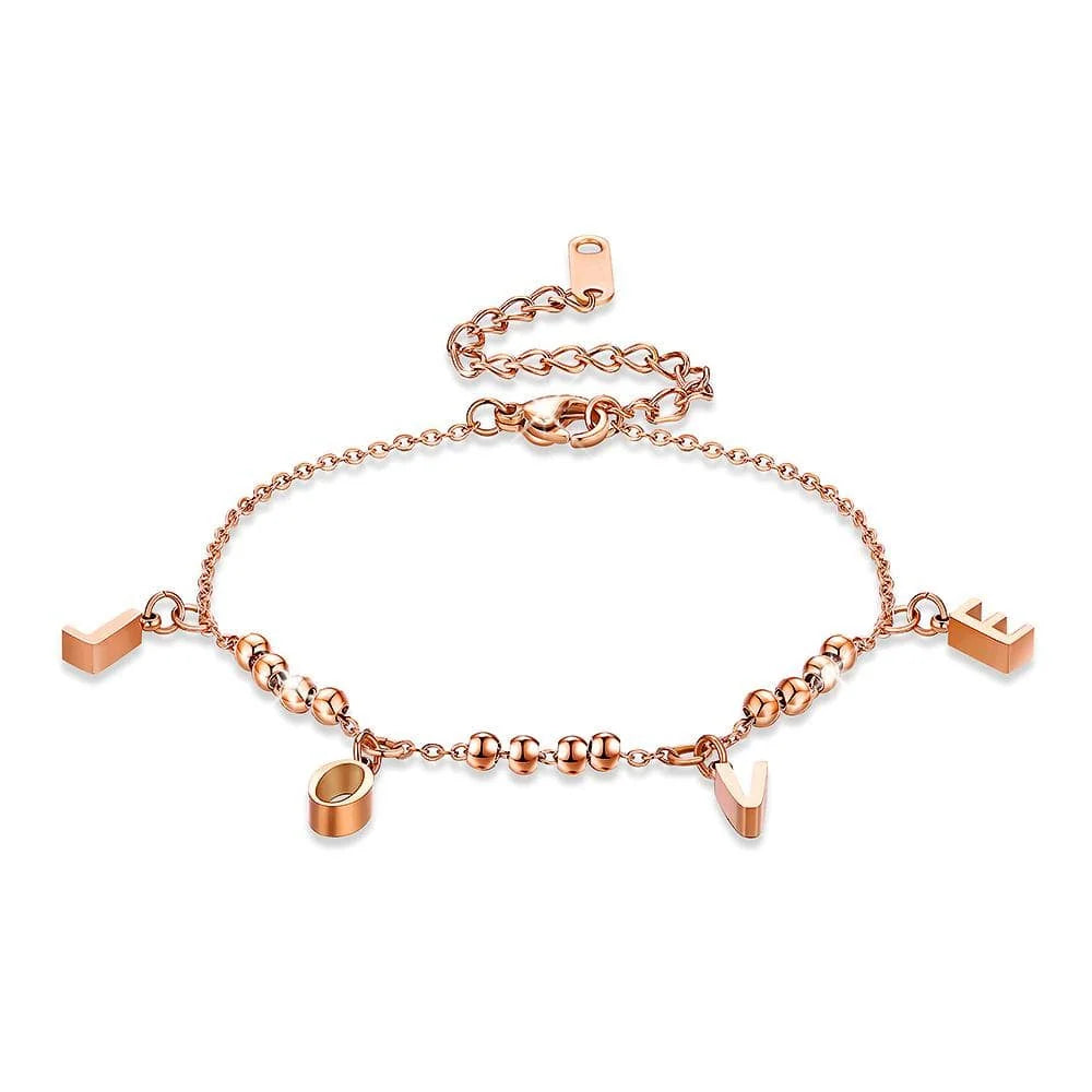 Bullion Gold Love Charm Bracelet