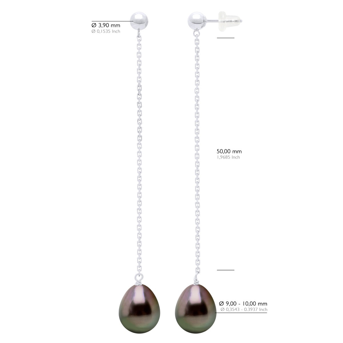 Earrings Prestige -Diamonds 0,02 Cts ( 2 X 0,01 Cts - Height Earrings 62 mm