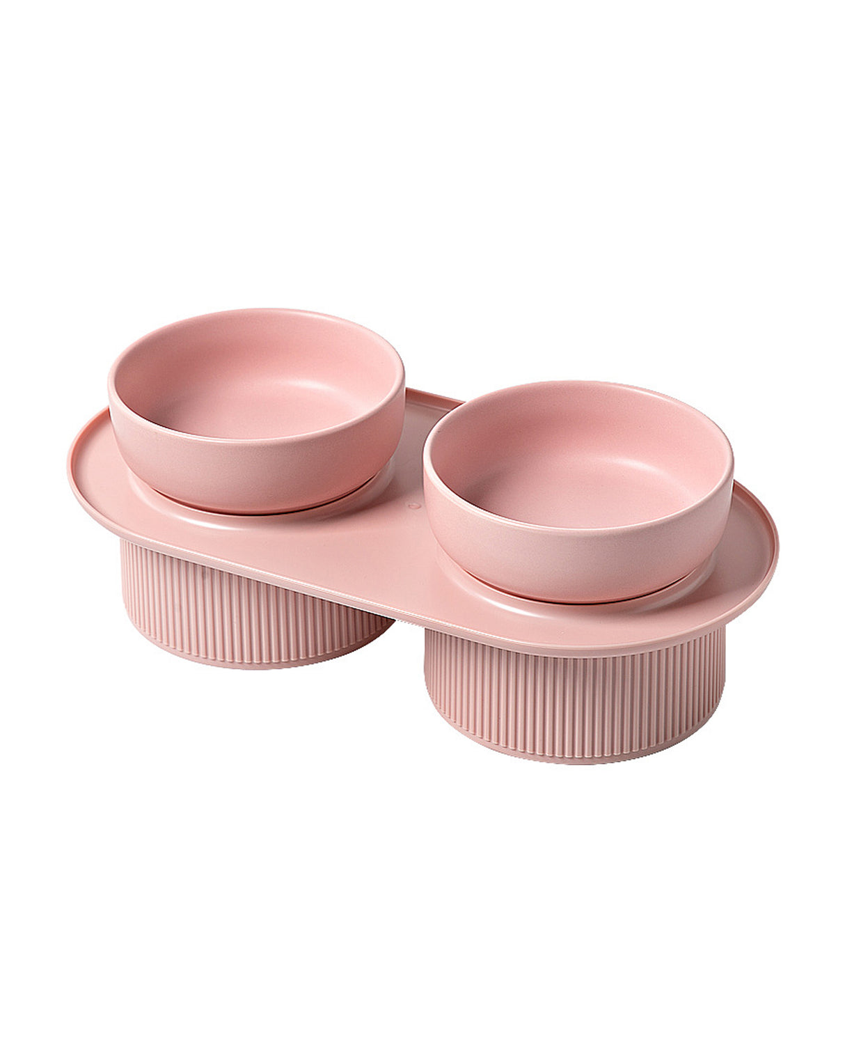 Ceramic Pet Food Bowl Pet Feeder Water Bowl Elevated Dog Cat Food Bowl - Pink
