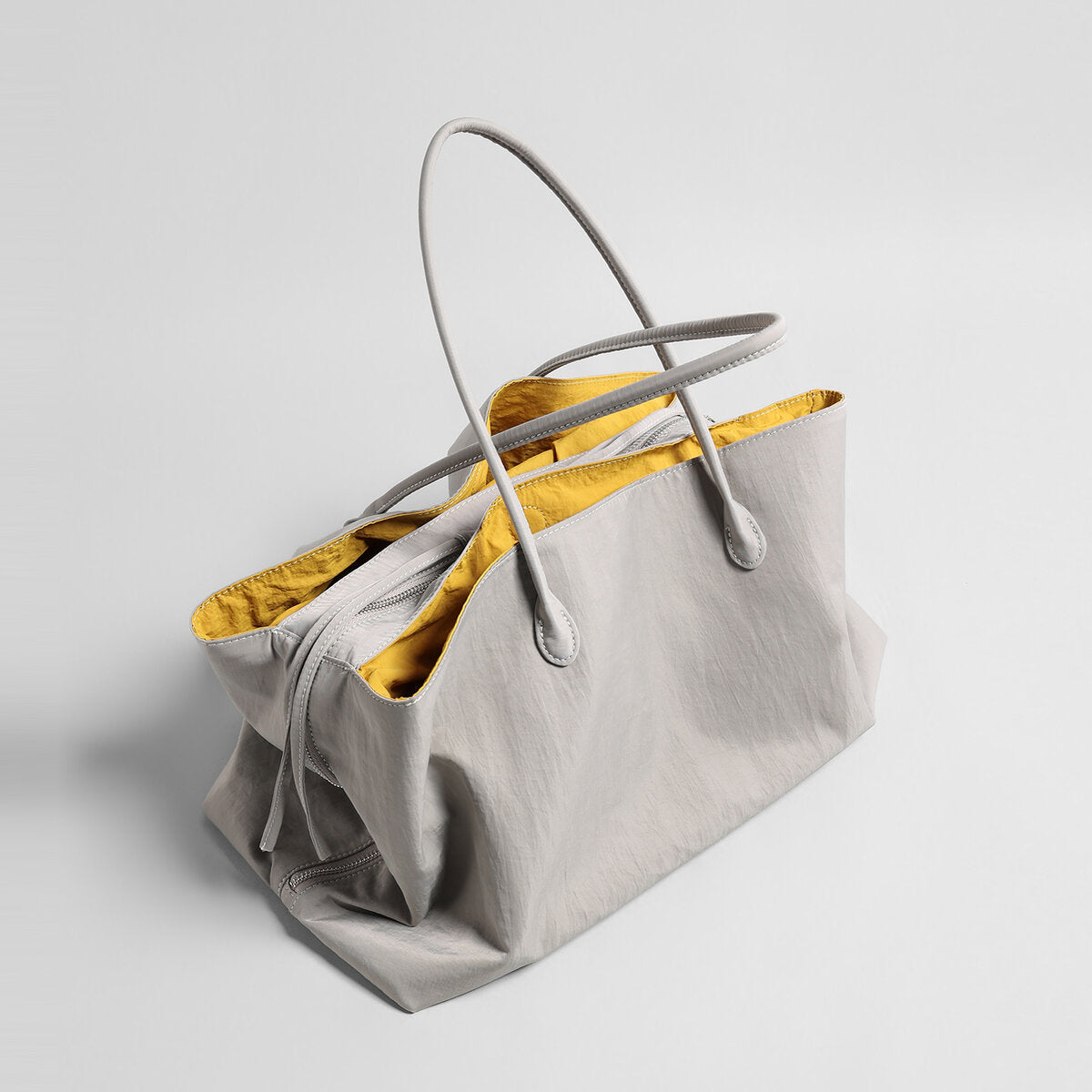 Lightweight Nylon Large Capacity Commuter Tote - Grey
