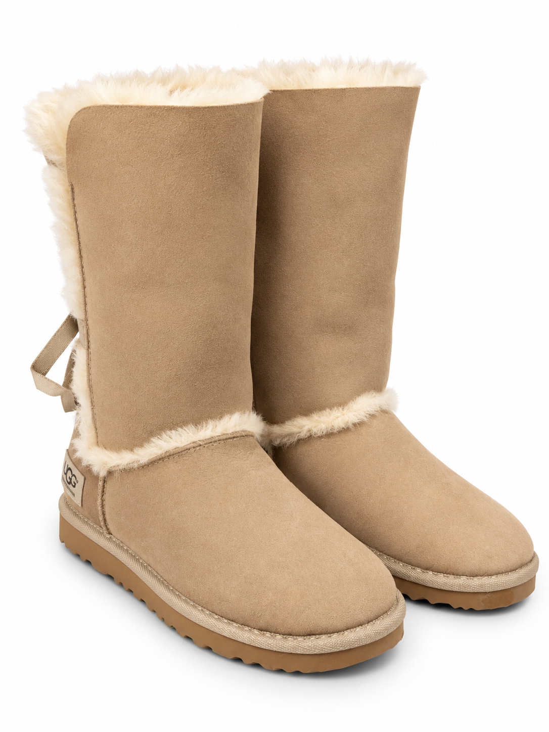 Australian Leather Ugg Long Boho Tassel Tie Sheep Skin - Natural - AU5