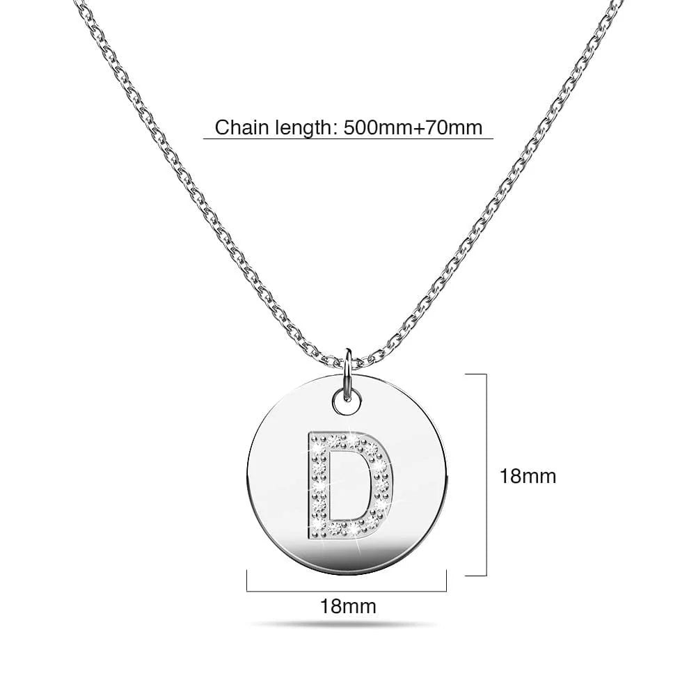 Bullion Gold Initials Fabulous Alphabet Letter Necklace White Gold Layered Steel Jewellery