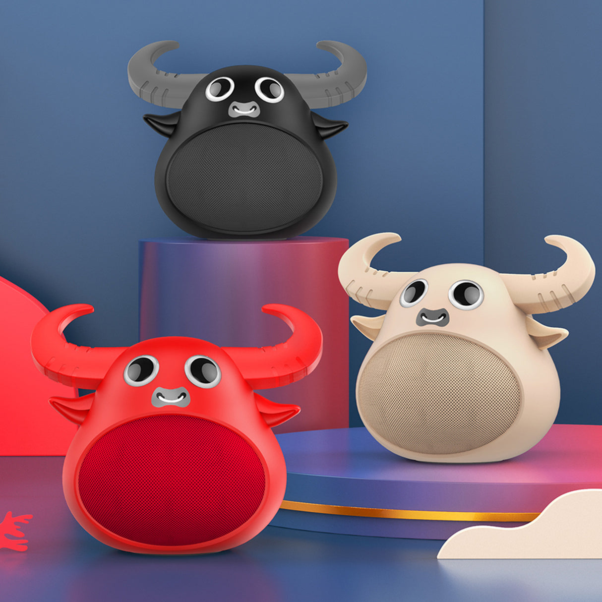 Fitsmart Bluetooth Animal Face Speaker - Red