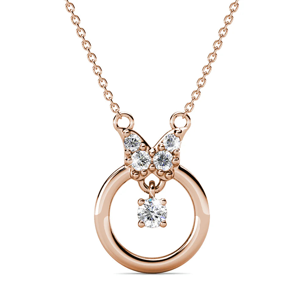 Krystal Couture A Thousand Butterfly Necklace Embellished with Crystals from SWAROVSKI in Rose Gold