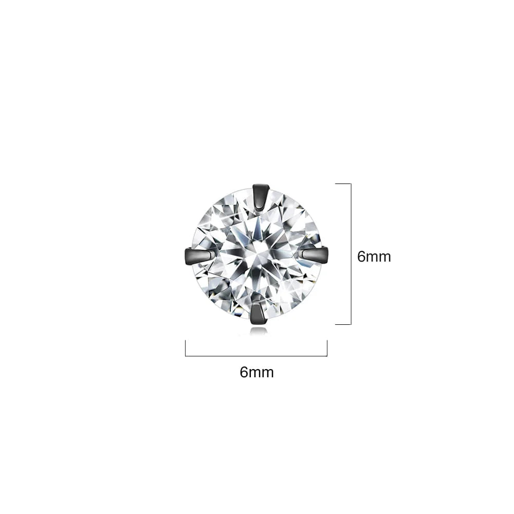 Solid 925 Signature Silver Mary Anne Crystal Stud Earrings In Black Gold