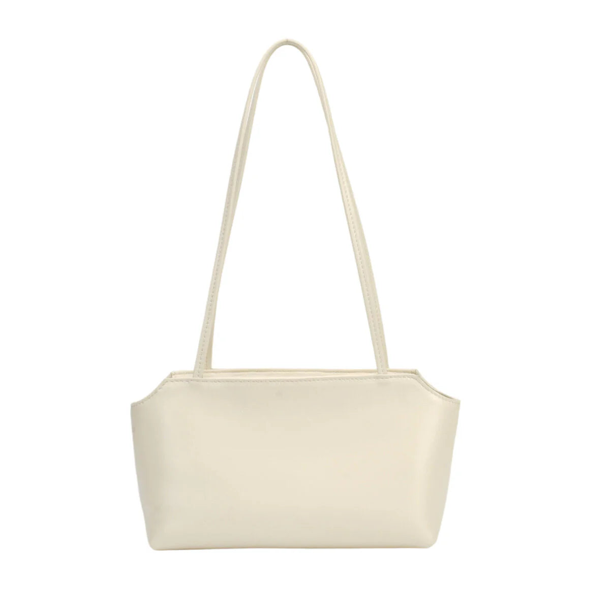 BAMEI Goatskin Leather Trapezoid Shoulder Bag - Cream