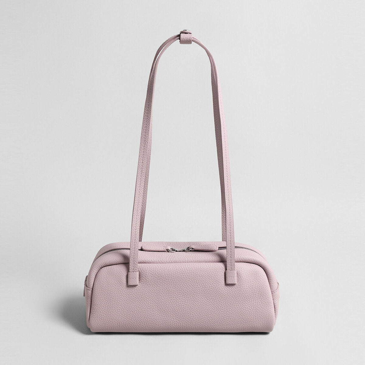 Structured Pebbled Leather Pillow Bag - Pink