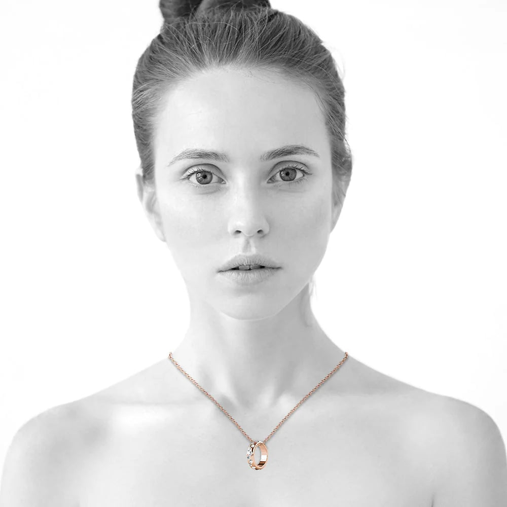 Krystal Couture Ecliptic Pendant Necklace in Rose Gold Adorned with SWAROVSKI Crystals