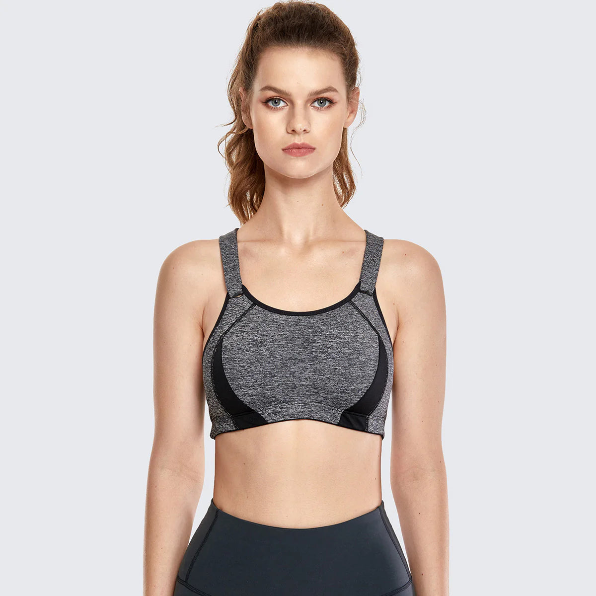 Ultra Max High Performance Padded Wireless Sports Bra - Grey