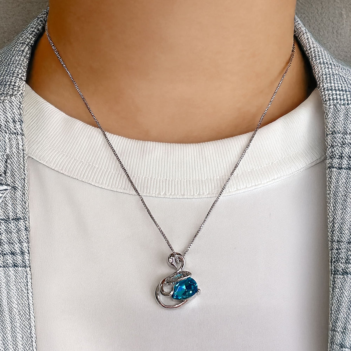 Loyal Teal Swan Necklace