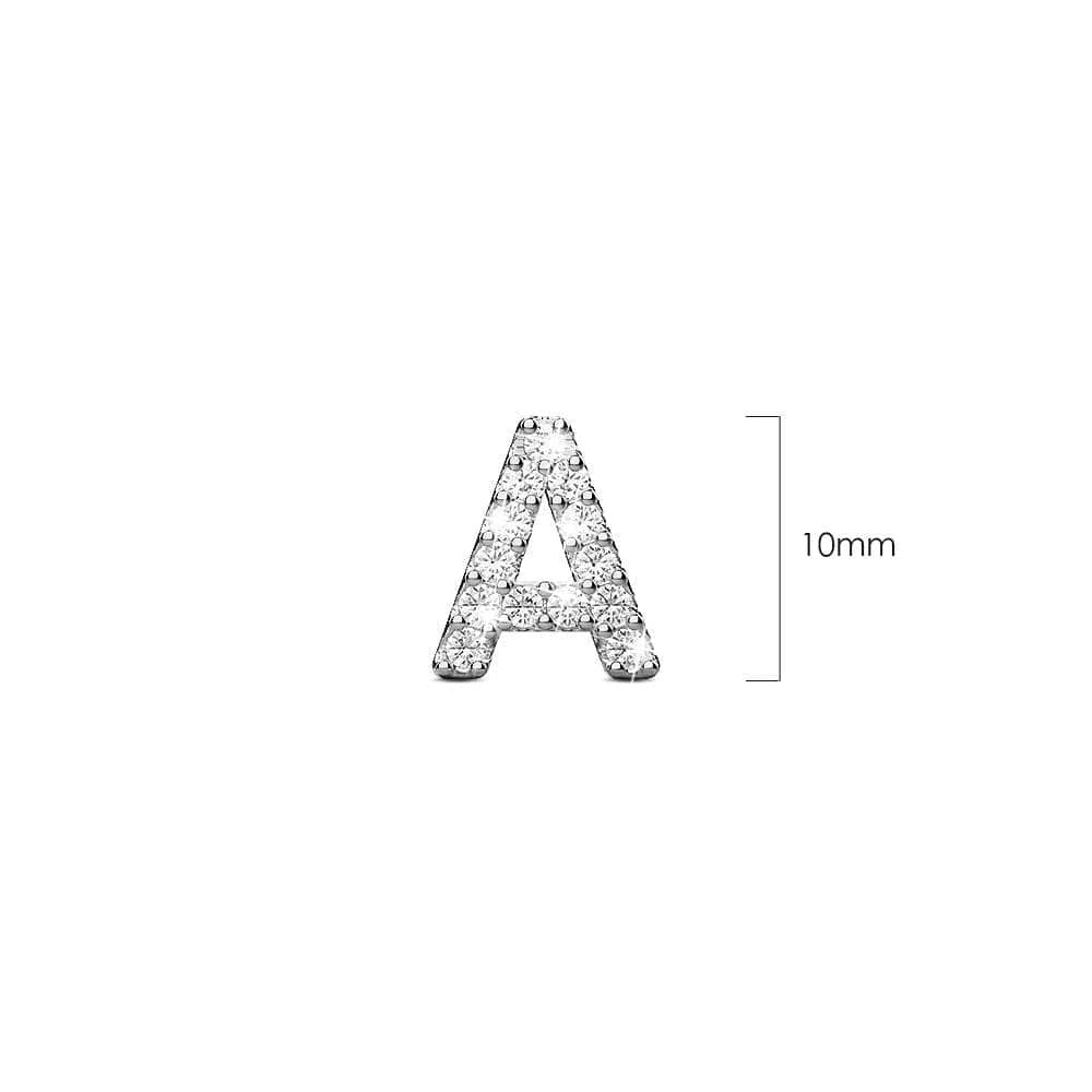 Solid 925 Sterling Silver Glamour Alphabet Letter Earrings
