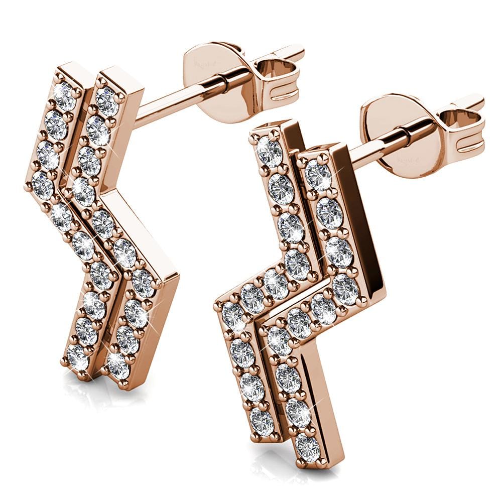 Boxed Zigzag Set Embellished with SWAROVSKI® Crystals In Rose Gold