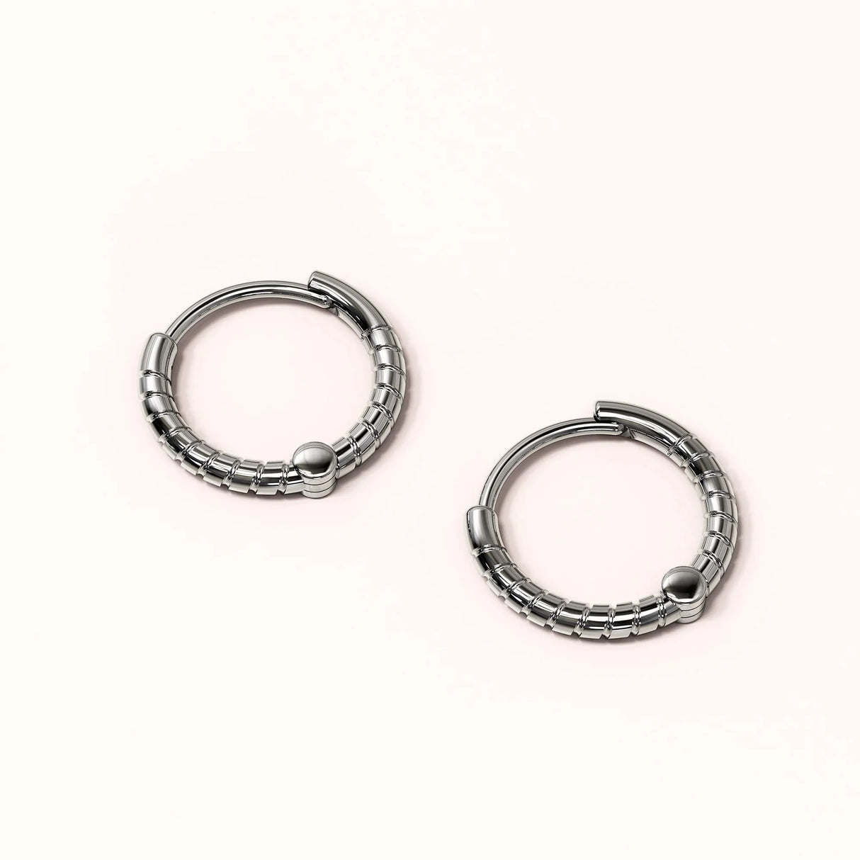 Solid 925 Sterling Silver Helical Huggie Earrings in Silver