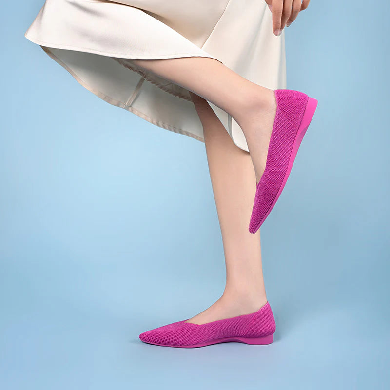 Charlotte Casual Pointed Toe Commuter Flats - Rose