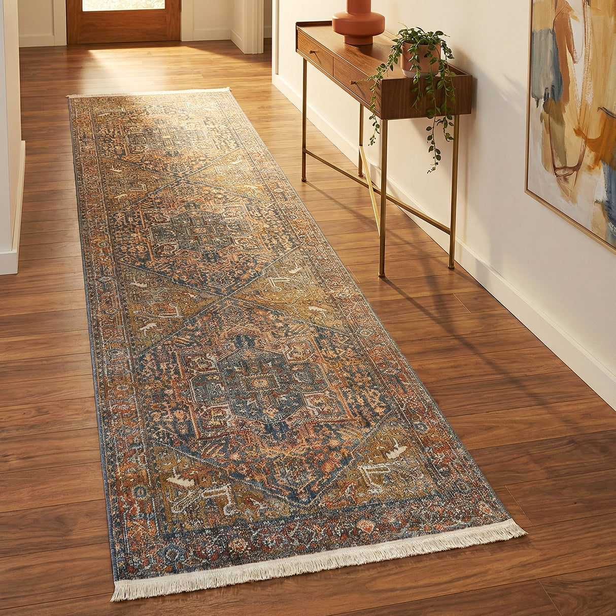 Heriz Rust Runner Rug
