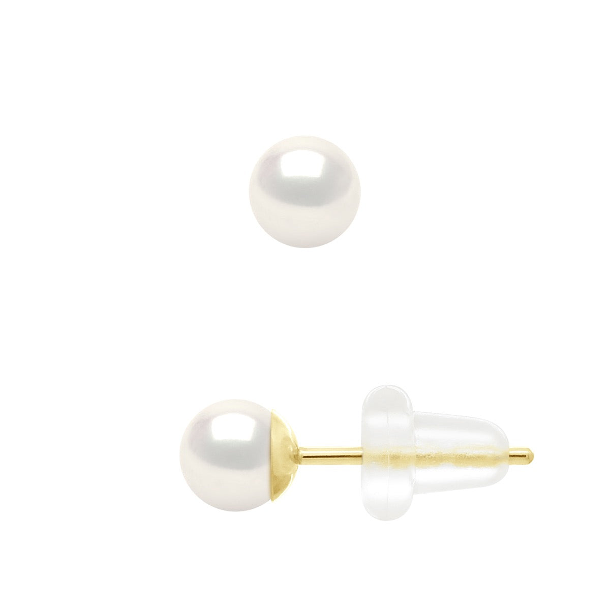 Earrings Yellow Gold 750 - Natural Pearl White - Longueur 42 cm