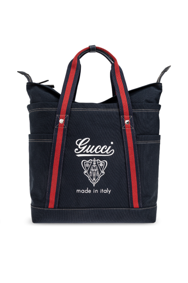 Gucci Canvas Large Men'S Tote - Dark Blue