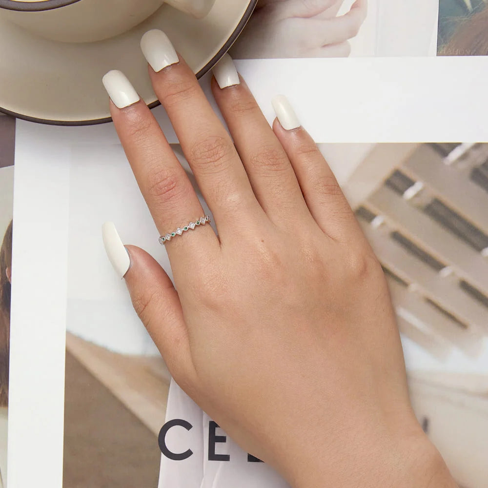 Solid 925 Sterling Silver Diamond Cut Duchess Slim Ring