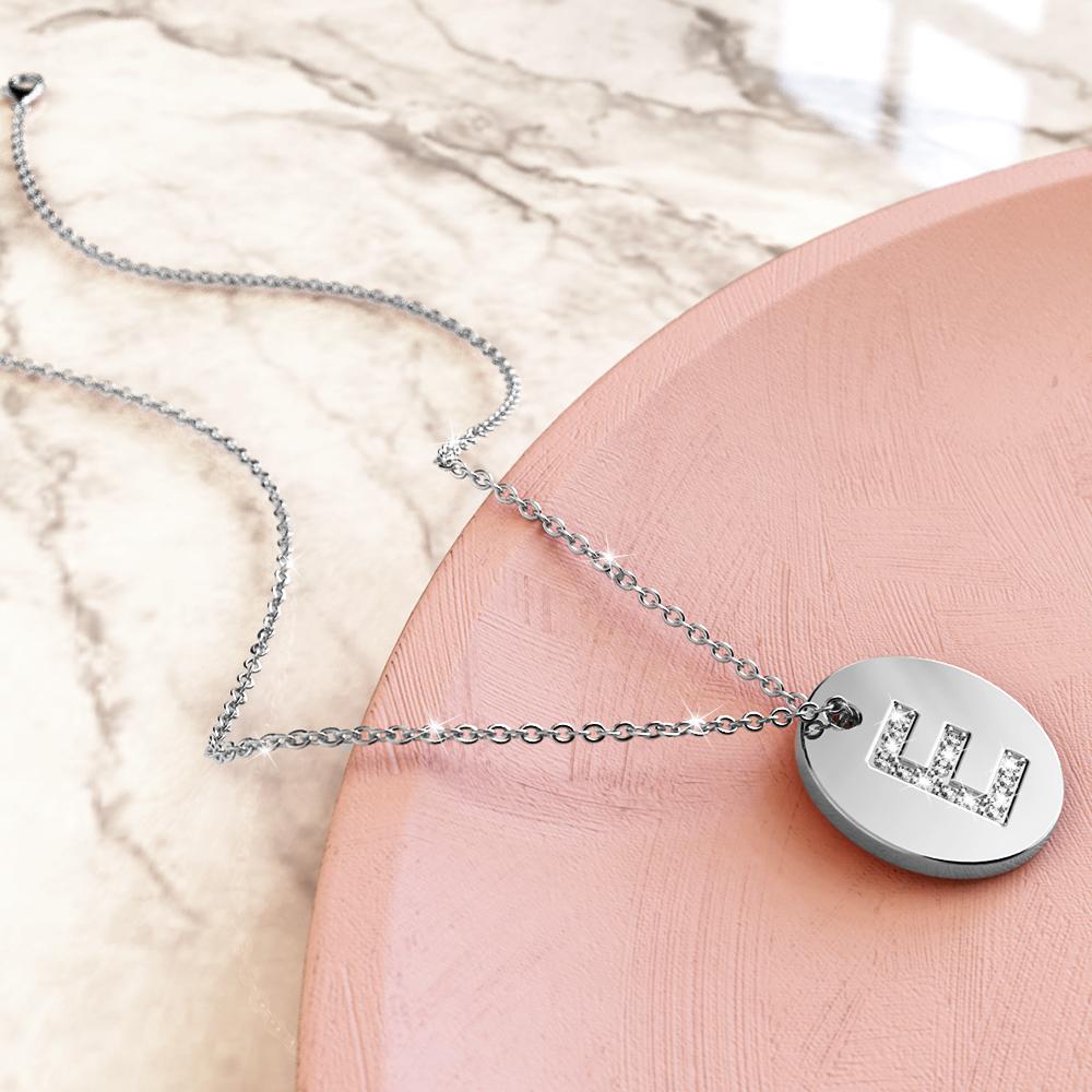 Bullion Gold Initials Fabulous Alphabet Letter Necklace White Gold Layered Steel Jewellery