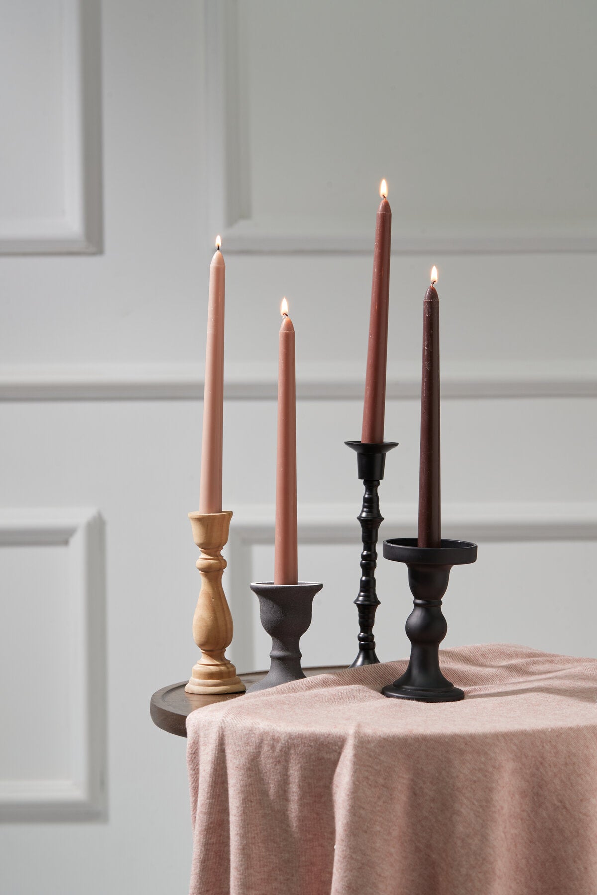 Latte Cream Ombre Taper Candles