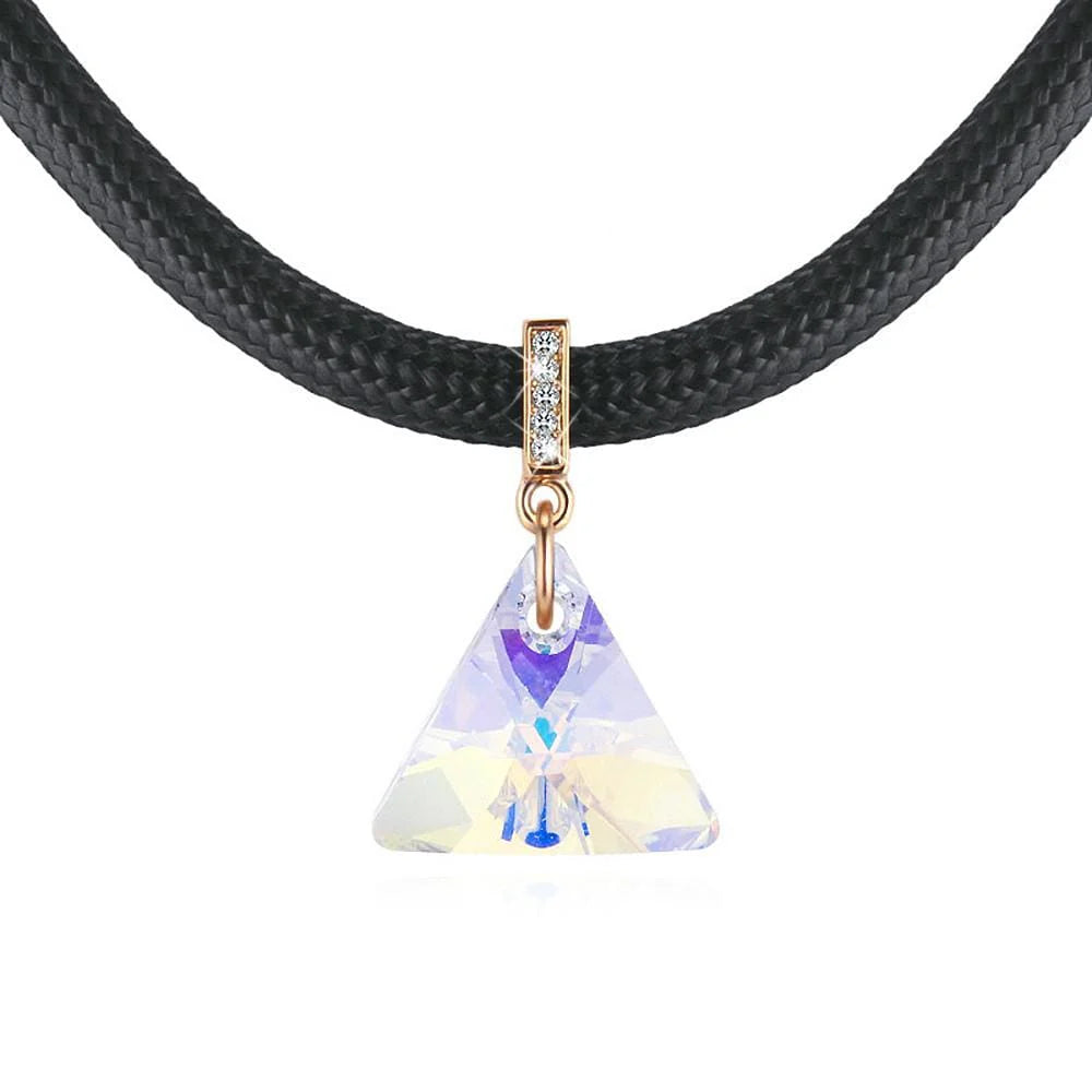 Krystal Couture Trigon AB Necklace Embellished with SWAROVSKI Crystals