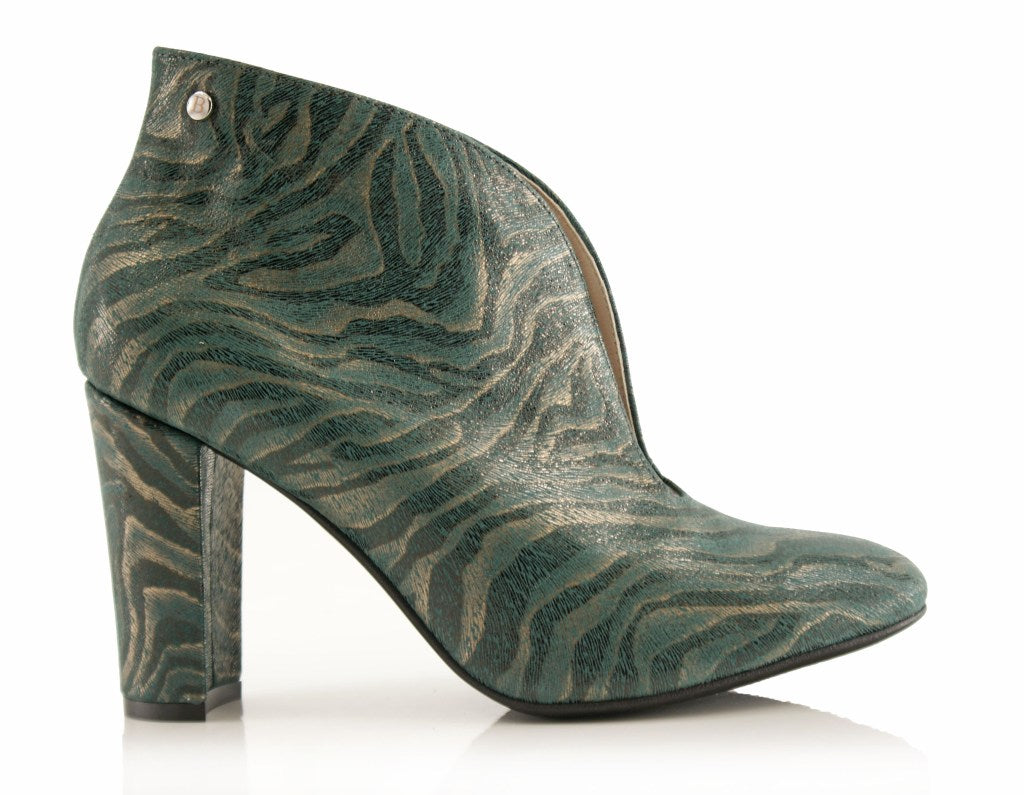 Bosccolo Womens Heel Boots Zebra - Dark Green