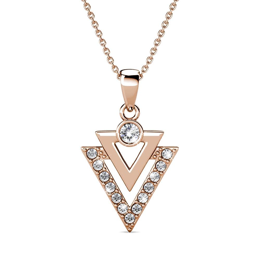 Boxed Trilateral Set Embellished with SWAROVSKI® Crystals In Rose Gold