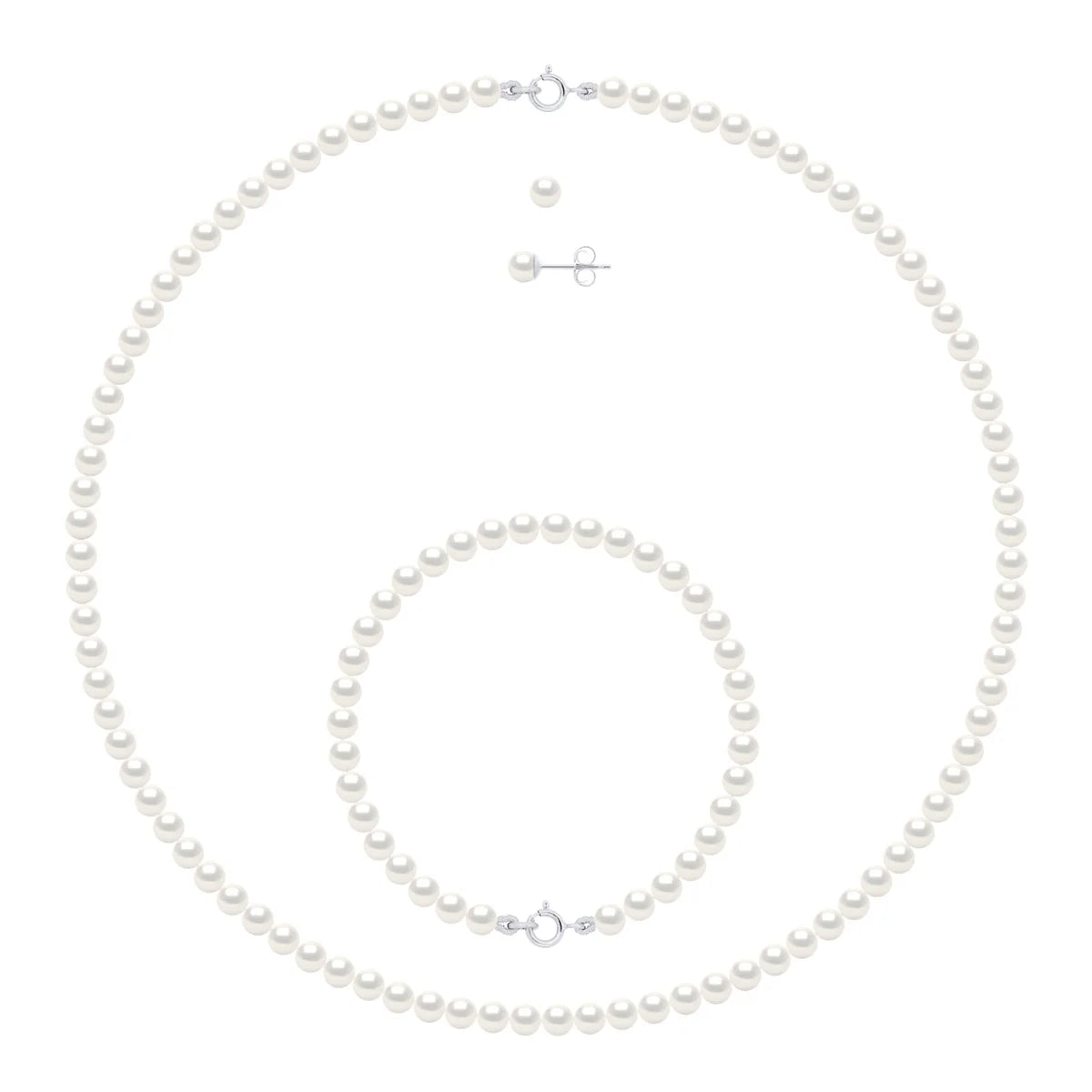 Earrings Freshwater Pearl White 4-5mm