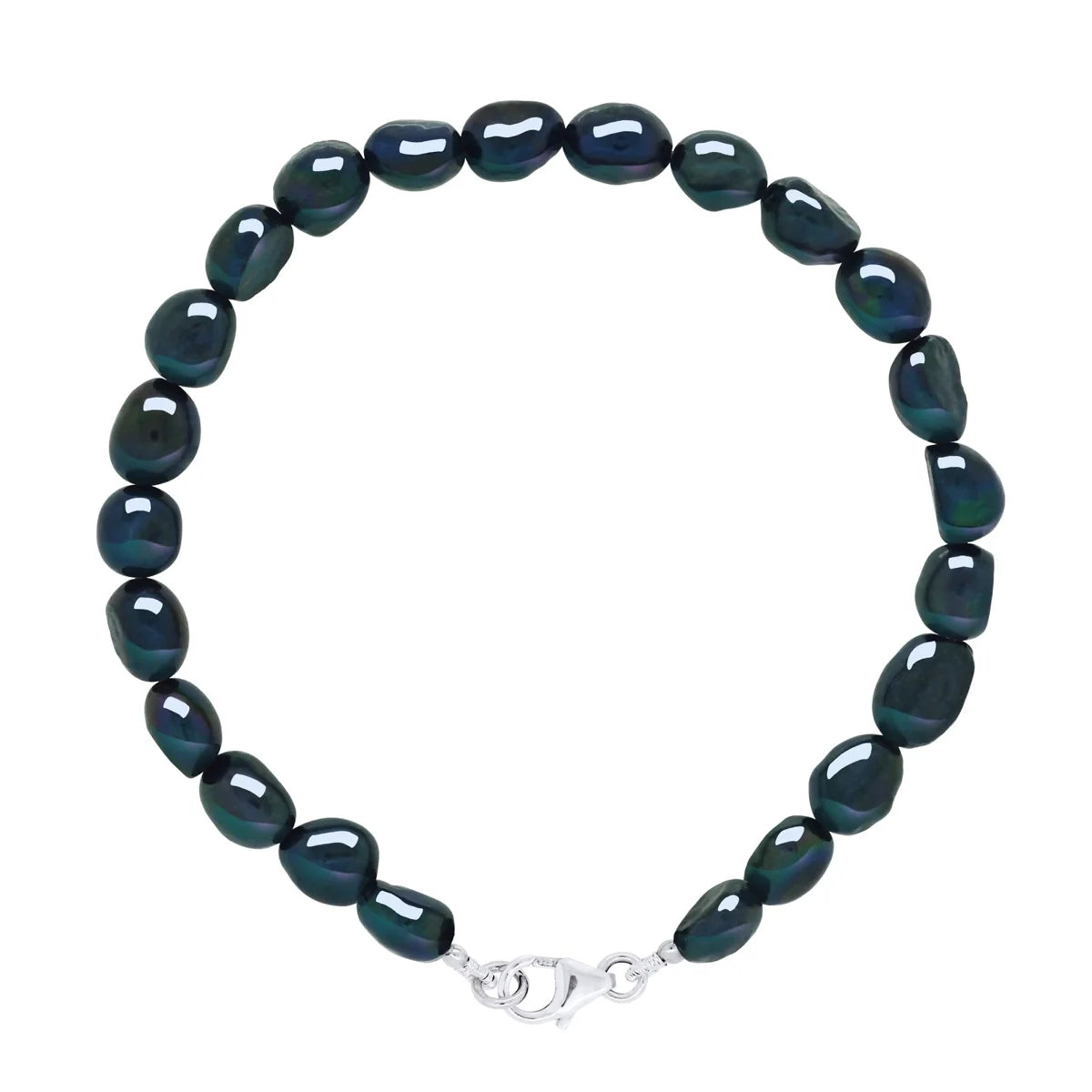 Manufacture Royale Bracelet Baroque Baroque Freshwater Pearl Black Sterling Silver 6-7mm
